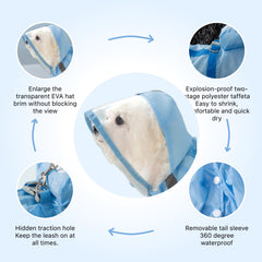Full Coverage Small Dog Raincoat | Waterproof Four-Leg Protection with Mini Backpack