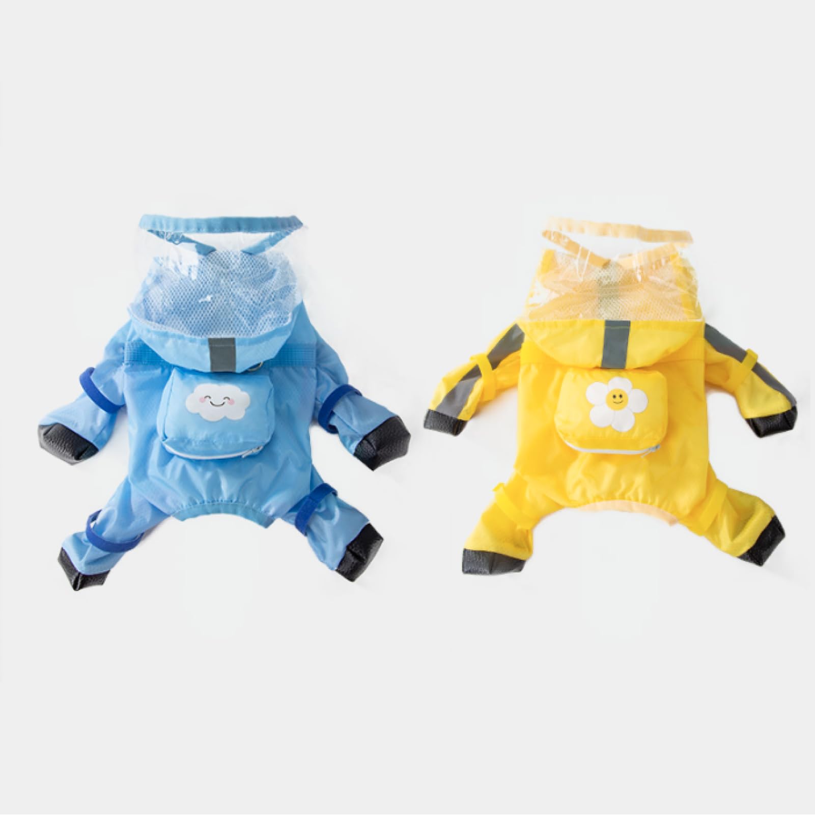Full Coverage Small Dog Raincoat | Waterproof Four-Leg Protection with Mini Backpack