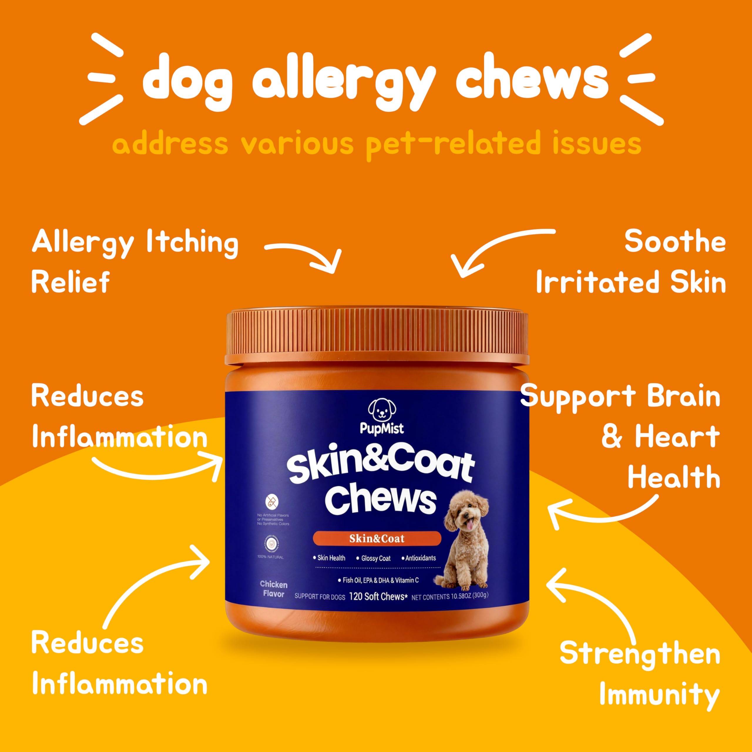 PupMist™ Omega-3 + Probiotic Complex: The Ultimate Dog Allergy & Immune Support