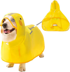 Yellow Corgi Dog Raincoat with Duck Hood, Cute Small and Medium Dogs Waterproof Full-Body Rain Jacket, Dachshund Fit, Puppy Rain Gear (Large (Suggest for 20-26l))